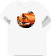 Koszulki i topy damskie - Koszulka damska biała z nadrukiem pomarańczowej rury wydechowej M - miniaturka - grafika 1