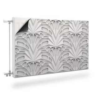 Mata MAGNETYCZNA Na Grzejnik Biała Abstrakcja 3D 90cm x 60cm - Dekoracje domu - miniaturka - grafika 1