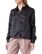 Koszule damskie - JACQUELINE de YONG koszula damska satyna, czarny, 34 - miniaturka - grafika 1