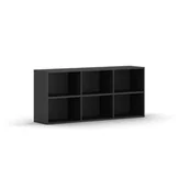 Meblościanki - Biblioteka INTEGRO z półkami, wyższa, 835 x 1750 x 400 mm, 6 półek, grafit - miniaturka - grafika 1