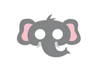 Dodatki do strojów karnawałowych - Maska filcowa Słonik - 1 szt. - miniaturka - grafika 1