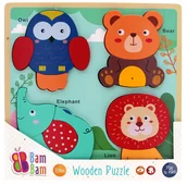 Zabawki interaktywne dla dzieci - Układanka drewniana Safari BAM BAM - miniaturka - grafika 1
