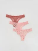 Majtki damskie - Reserved - Majtki typu stringi 3 pack - brudny róż - miniaturka - grafika 1