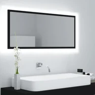 Lustra - vidaXL Lustro łazienkowe z LED, czarne, 100x8,5x37 cm, płyta wiórowa - miniaturka - grafika 1