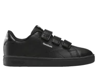 Buty dla dziewczynek - Buty dziecięce Reebok 100233076 REEBOK COURT CLEAN HOOK & LOO Czarne - miniaturka - grafika 1