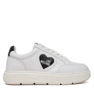Sneakersy damskie - Sneakersy LOVE MOSCHINO JA15154G1MIA110A Biały - miniaturka - grafika 1