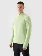 Bluzy sportowe męskie - Męska bluza do biegania 4F 4FWAW24TFSWM410 - zielona - miniaturka - grafika 1