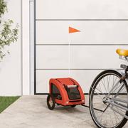 Sprzęt podróżny i transportery dla psów - vidaXL Przyczepka rowerowa dla psa, pomarańcz, tkanina Oxford i żelazo - miniaturka - grafika 1