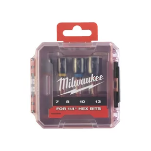 Milwaukee zestaw magnetycznych nasadek udarowych 1/4" 6-kątnych Shockwave 7-13 mm 4 elementy 4932492445 - Klucze i nasadki - miniaturka - grafika 1