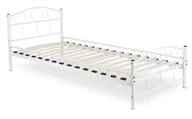 Łóżka - Białe metalowe łóżko pojedyncze 90x200 B4-K83 - miniaturka - grafika 1