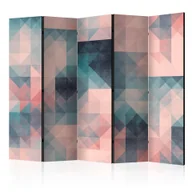 Parawany - Parawan 5-częściowy - Piksele (zielono-różowy) II [Room Dividers] (rozmiar 225x172) - miniaturka - grafika 1