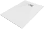 Brodziki prysznicowe - Mexen Hugo brodzik prostokątny SMC 80 x 70 cm, biały, maskownica inox - 42107080-X - miniaturka - grafika 1