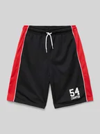 Spodnie i spodenki dla chłopców - Szorty z dzianiny dresowej o kroju regular fit z nadrukiem z logo - miniaturka - grafika 1