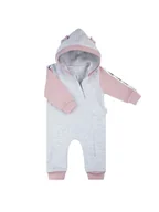 Kombinezony dla dzieci - Dziewczęcy kombinezon dresowy z uszkami szary Nicol,r.92 - miniaturka - grafika 1