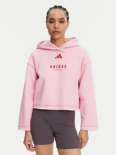 adidas Bluza ALL SZN Graphic JJ4519 Różowy Loose Fit - Bluzy damskie - miniaturka - grafika 1