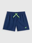 Kąpielówki dla chłopców - 4F Spodenki plażowe boardshorty chłopięce - granatowe 146/152 (10-12 lat) - miniaturka - grafika 1