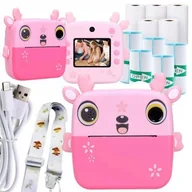 Aparaty natychmiastowe - Mini Drukarka Drukuś Aparat Fotograficzny Natychmiastowy Termiczna 10 Rolek - miniaturka - grafika 1