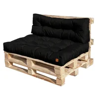 Poduszki ogrodowe - Poduszki Ogrodowe Pikowane Zestaw Poduch Na Euro Palety 120X40 - Czarny - miniaturka - grafika 1