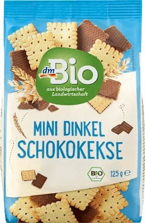 Mini ciasteczka orkiszowe z czekoladą, 125 g
