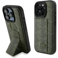 Etui i futerały do telefonów - Etui LACOSTE Grip Stand Mono do Apple iPhone 16 Pro Max Khaki - miniaturka - grafika 1