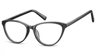 Okulary korekcyjne, oprawki, szkła - Sunoptic Oprawki korekcyjne okulary Kocie Oczy zerówki CP127E czarne - miniaturka - grafika 1