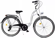 Rowery - Dallas Bike City Lux 7spd 28 cali Biało-czarny - miniaturka - grafika 1