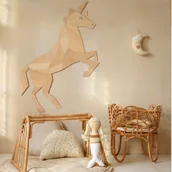Wyposażenie pokoiku dziecięcego - Drewniana dekoracja ścienna koń jednorożec - miniaturka - grafika 1