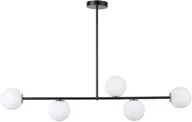 Lampy sufitowe - Sigma minimalistyczny czarny żyrandol 33186 GAMA lampa sufitowa do kuchni podłużna klosze białe kule 33186 - miniaturka - grafika 1