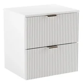 Szafki łazienkowe - Biała Ryflowana Szafka Wisząca Pod Umywalkę Nablatową E8-Z44 - miniaturka - grafika 1