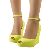 Baleriny - Zielone meliski na koturnie Jana - ButyModne - miniaturka - grafika 1