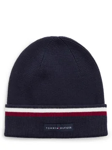 Tommy Hilfiger Czapka męska Mężczyźni Bawełna niebieski jednolity, ONE SIZE - Czapki męskie - miniaturka - grafika 1