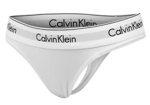 CALVIN KLEIN MAJTKI STRINGI DAMSKIE WHITE 0000F3786E 100 - Rozmiar: L - Majtki damskie - miniaturka - grafika 1