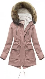 ZIMOWA PARKA DAMSKA Z PODPINKĄ I KAPTUREM ANTYCZNY RÓŻ (7619BIG) - Libland - Kurtki damskie - miniaturka - grafika 1