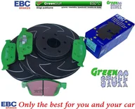 Tarcze hamulcowe - Przednie klocki GreenStuff + NACINANE tarcze hamulcowe 320mm EBC seria BSD Ford Kuga AWD 2013-2019 - miniaturka - grafika 1