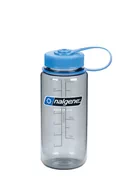 Shakery i bidony sportowe - Nalgene, Butelka, WM Gray with Blue Loop-Top Closure, szary, 500 ml - miniaturka - grafika 1