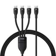 Kable USB - 3w1 Kabel przewód Flash Series 3 100W USB-C - 2x USB-C iPhone Lightning 1.5m - czarny BASEUS - miniaturka - grafika 1