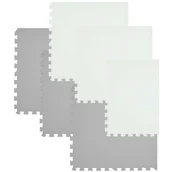 Zabawki interaktywne dla dzieci - Mata piankowa HUMBI Puzzle 60 x 60 x 1 cm 9030 (6 elementów) Biało-szary - miniaturka - grafika 1