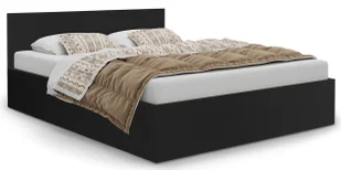 Czarne łóżko dwuosobowe z materacem 140x200 Vitrea 3X - Łóżka Czarne łóżko dwuosobowe z materacem 140x200 Vitrea 3X - Łóżka - miniaturka - grafika 1