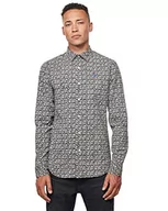 Koszule męskie - G-STAR RAW Męska koszula dressed Super Slim, Niebieski (Sartho Blue Micro Badges D17559-c289-b804), S - miniaturka - grafika 1