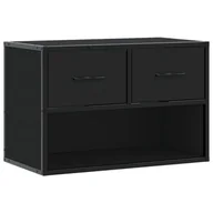 Szafki RTV - vidaXL Szafka pod TV czarna 60x31x39,5 cm materiał drewnopochodny i metal - miniaturka - grafika 1