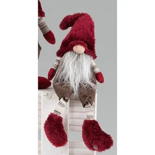 Skrzat tekstylny krasnal siedzący 41 cm czerwony - Ozdoby bożonarodzeniowe - miniaturka - grafika 1