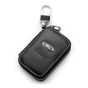 Etui na klucze - SKÓRZANE ETUI na klucze FORD logo KLUCZYK samochodowy ELEGANCKI brelok - miniaturka - grafika 1