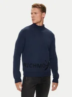 Swetry męskie - Richmond X Golf Bodo UMA24107LU Granatowy Regular Fit - miniaturka - grafika 1