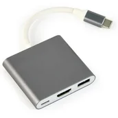 Kable komputerowe i do monitorów - Gembird MULTI ADAPTER USB TYP-C M)->USB HDMI SZA A-CM-HDMIF-02-SG Zamów do 16:00 wysyłka kurierem tego samego dnia! 8716309112055 - miniaturka - grafika 1