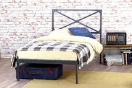 Łóżka - Łóżko metalowe pojedyncze "Loft" jeden szczyt - miniaturka - grafika 1