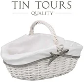 Opakowania i torebki na prezenty - BIAŁY KOSZ WIKLINOWY Z UCHWYTEM 39x27x14/18/27 cm - miniaturka - grafika 1