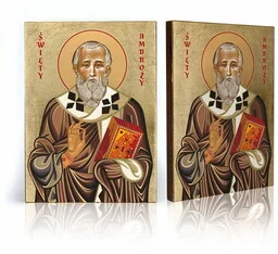 Ikona religijna Święty Ambroży - Ikony i obrazy sakralne - miniaturka - grafika 1
