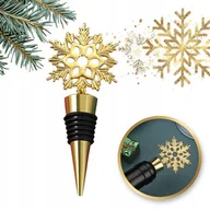 Zabawki kreatywne - Korek, zatyczka do wina złota świąteczna ŚNIEŻYNKA BOŻE NARODZENIE AB05 - miniaturka - grafika 1