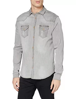 Koszule męskie - Brandit Męska koszula jeansowa Riley Denim, szary (Denim Denim 169), M - grafika 1