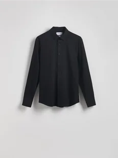 Reserved - Bawełniana koszula super slim fit - czarny - Koszule męskie - miniaturka - grafika 1